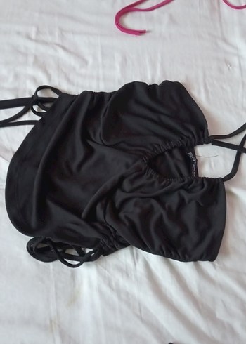 Pembe Drapeli İnce Askili dilvin crop yeşil ve siyahi var - Görsel 5