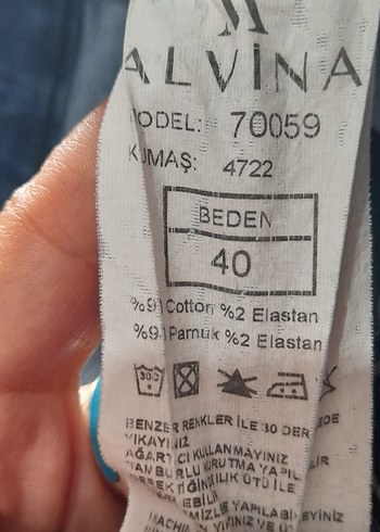 Kadın Mavi Bol Kesim Midi Boy Kot Pantolon - Görsel 3