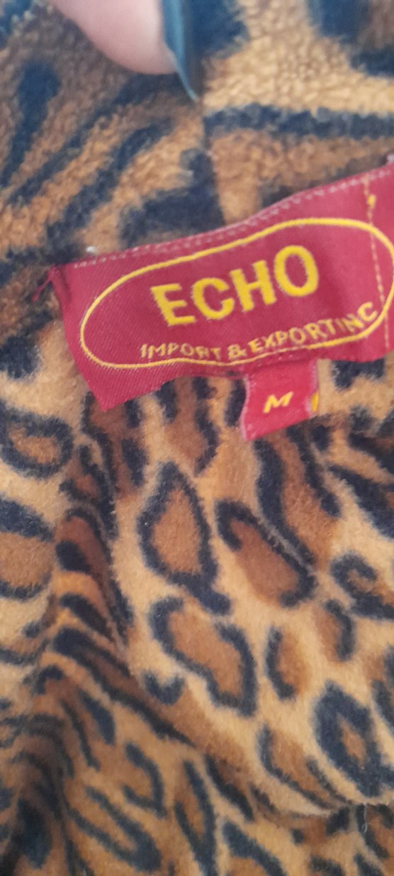 Leopar Desenli polar Uzun Kadın Sabahlık - Görsel 4