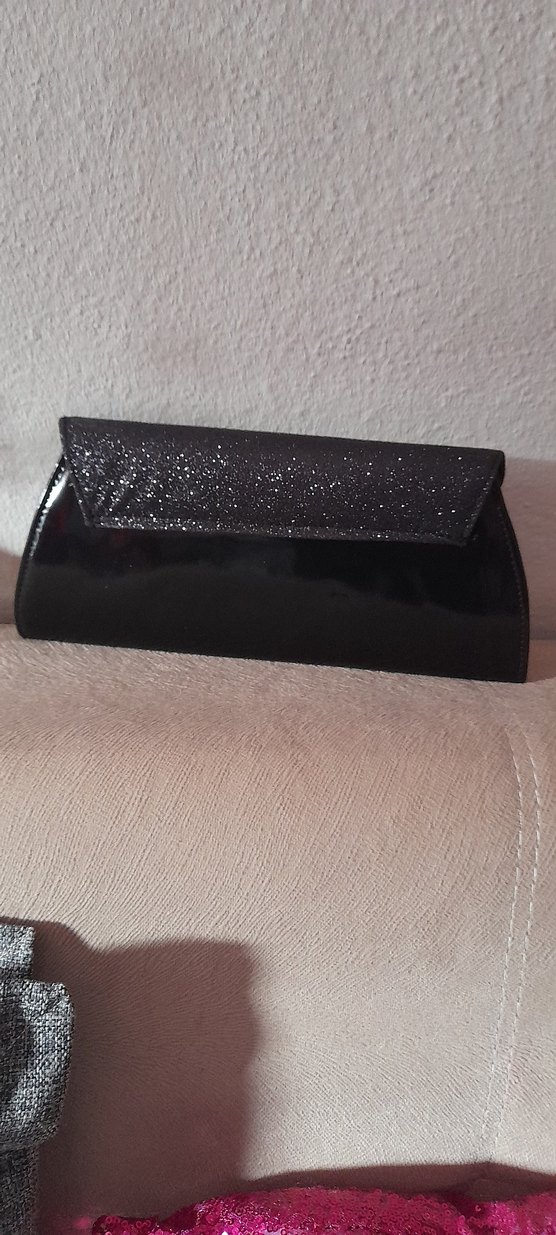 Kadın Siyah Parlak Deri Portföy Çanta - Görsel 2