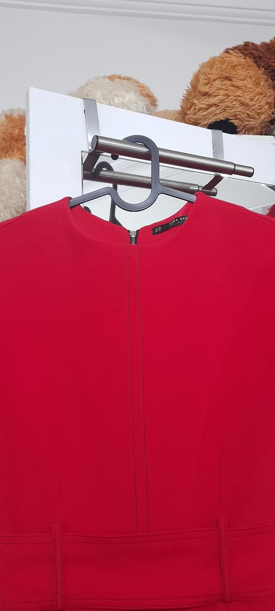 Kırmızı Kemerli Uzun Abiye Elbise - Görsel 2