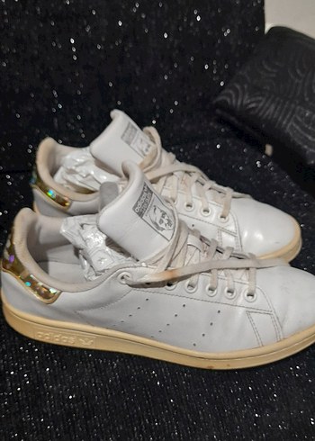 Beyaz Parlak Stiletto Topuklu Sneakers Stan Smith adidas - Görsel 7