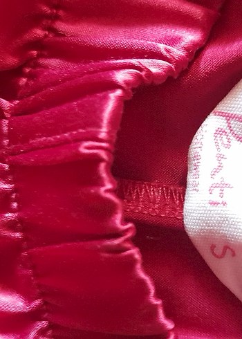 s Beden bordo Renk Bordo Kadın Mini Saten Pijama Takımı
