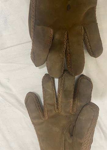 Kahverengi Süet Eldiveni, M (deri) - Görsel 3