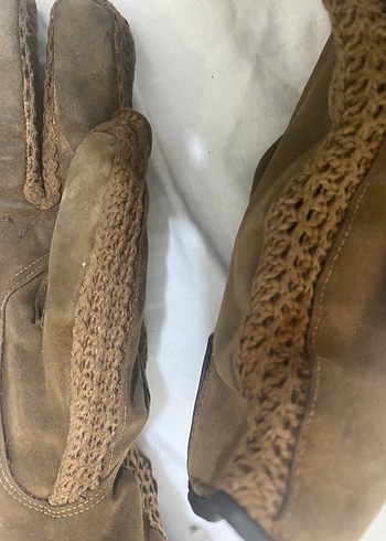 Kahverengi Süet Eldiveni, M (deri) - Görsel 4