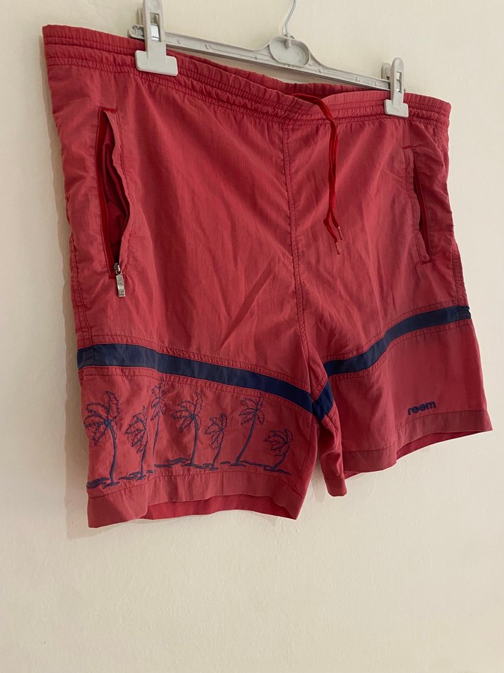 REEM 38Fermuarlı Kırmızı Mini Erkek Yüzme Şortu - Görsel 3