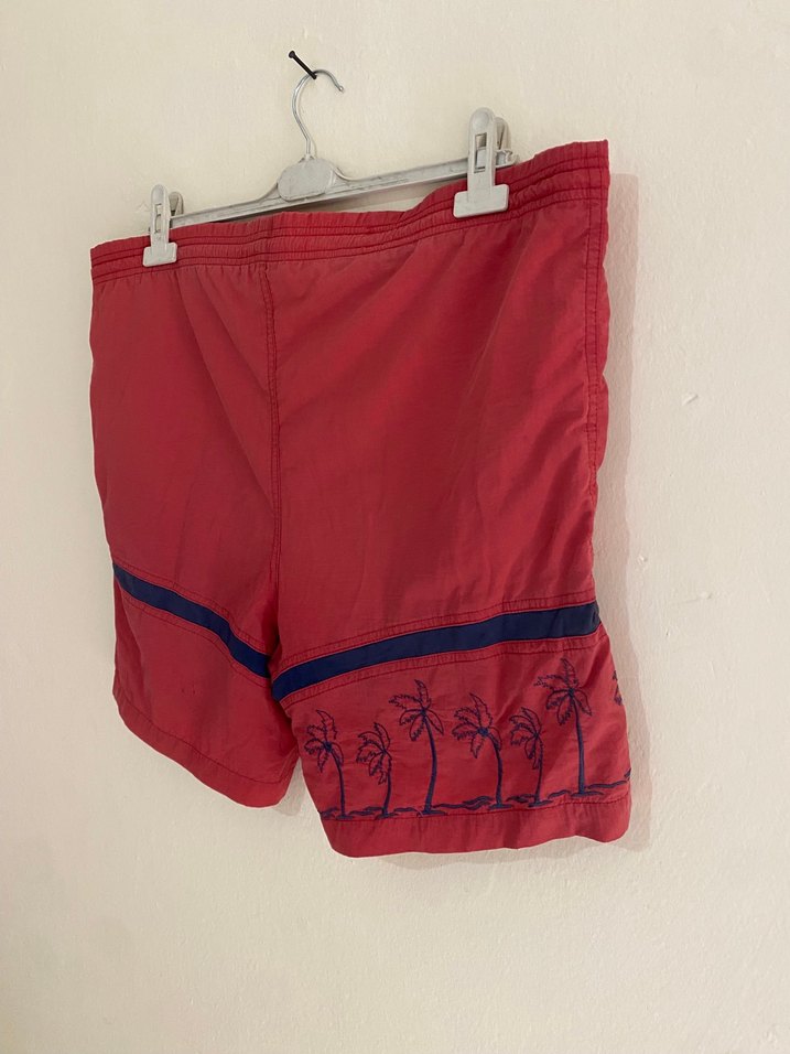 REEM 38Fermuarlı Kırmızı Mini Erkek Yüzme Şortu - Görsel 4