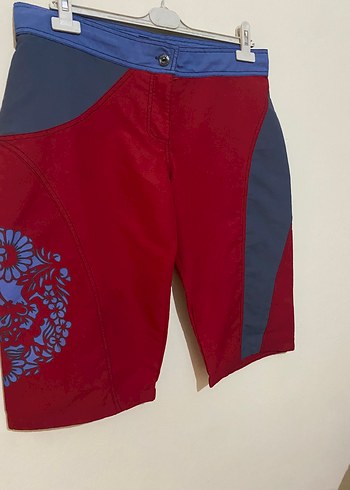 ADAB L Kırmızı,Bağcıklı Retro Desenli deniz Şortu - Görsel 4