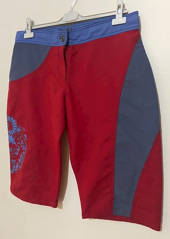 ADAB L Kırmızı,Bağcıklı Retro Desenli deniz Şortu - Görsel 8