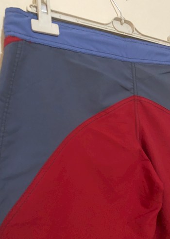 ADAB L Kırmızı,Bağcıklı Retro Desenli deniz Şortu - Görsel 5