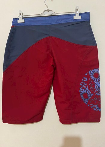 ADAB L Kırmızı,Bağcıklı Retro Desenli deniz Şortu - Görsel 7