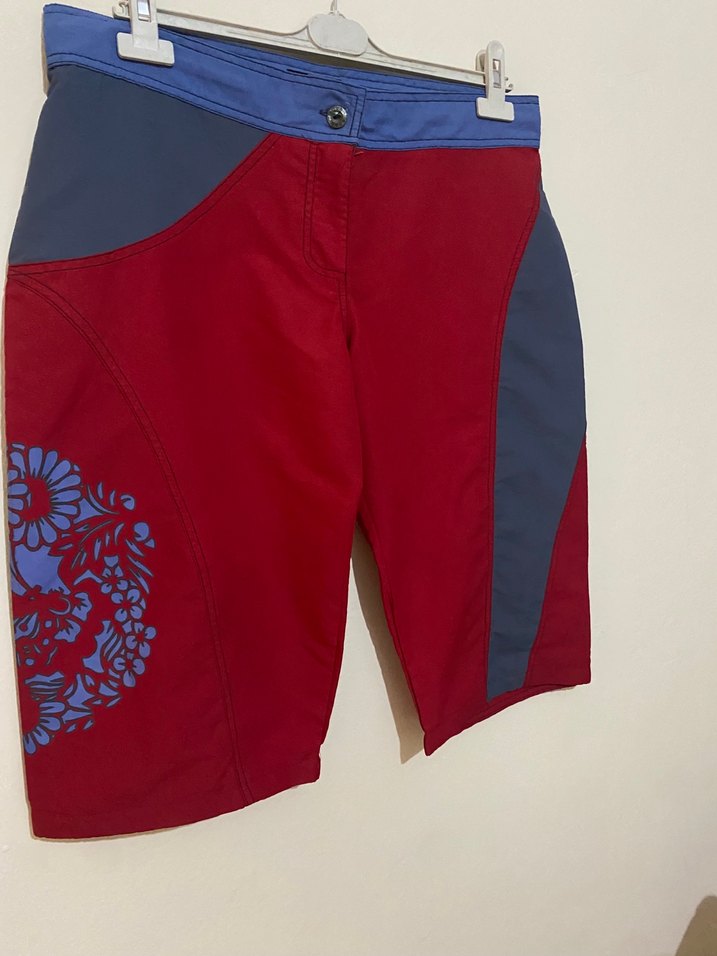 ADAB L Kırmızı,Bağcıklı Retro Desenli deniz Şortu - Görsel 4