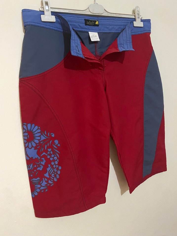 ADAB L Kırmızı,Bağcıklı Retro Desenli deniz Şortu - Görsel 3