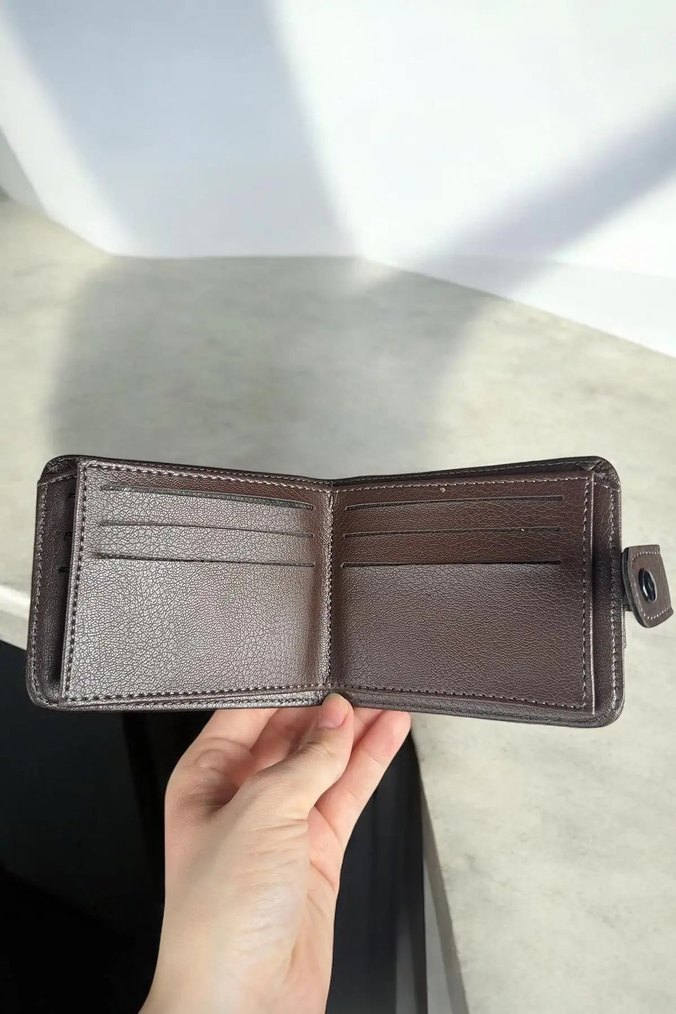 Minimalist Parlak Kahverengi Erkek Cüzdan - Görsel 4