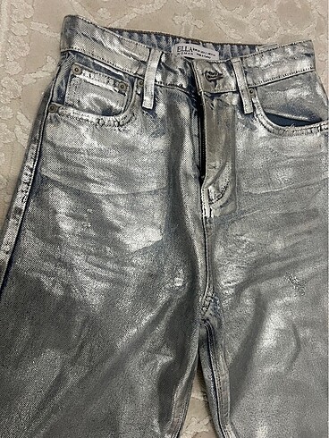 xs Beden gri Renk Metalik jean