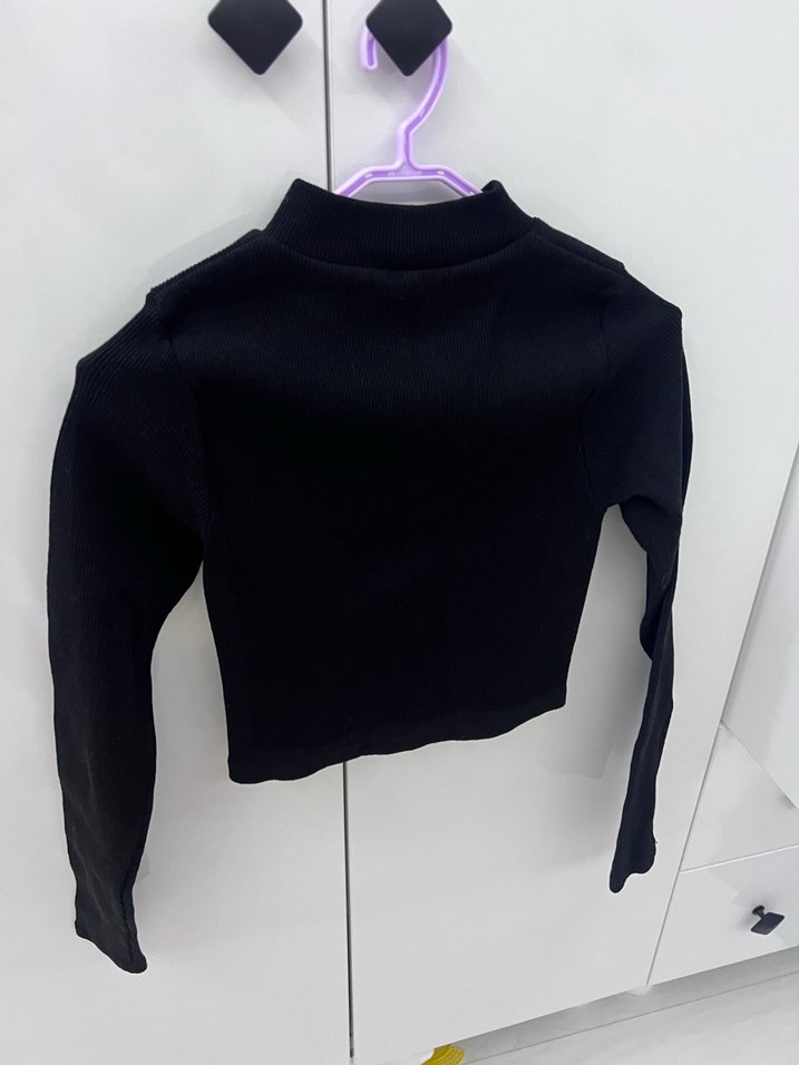 Kız  Siyah Fermuarlı Bolero - Görsel 3