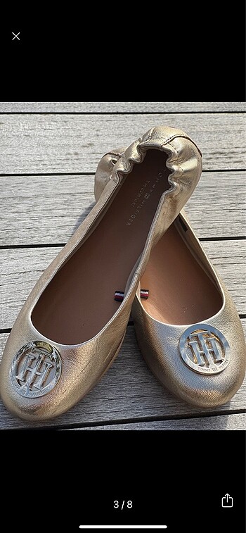 Tommy Hilfiger TOMMY HİLFİGER GOLD ESNEK BABET 38