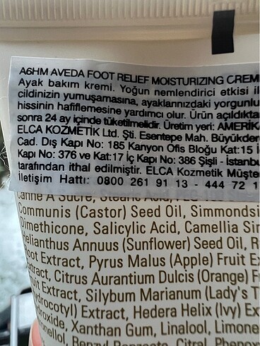 Beden AVEDA FOOT RELİEF AYAK BAKIM KREMİ