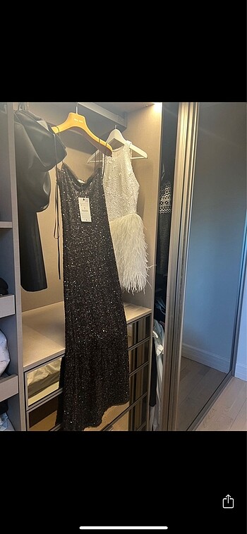Zara ZARA PAYETLİ ŞIK İNCE ASKILI ELBİSE M