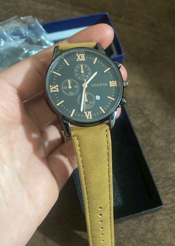 Klasik Erkek Saat Kahverengi Deri Kayışlı - Görsel 2