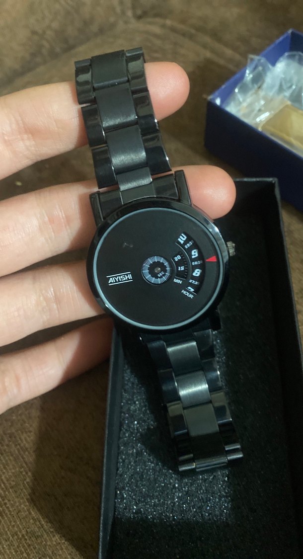 Siyah Minimalist Goth Erkek Kol Saati AIYISHI - Görsel 2