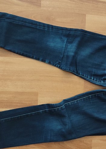 Kadın Parlak Mavi Denim Midi Jean