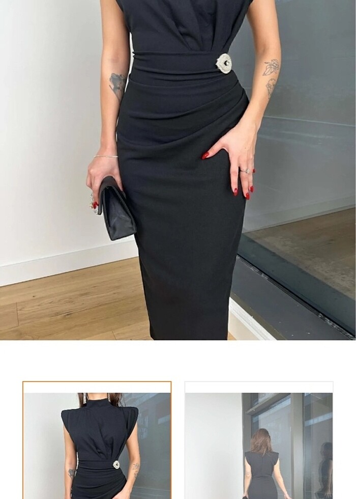 Vatkalı elbise - Görsel 2