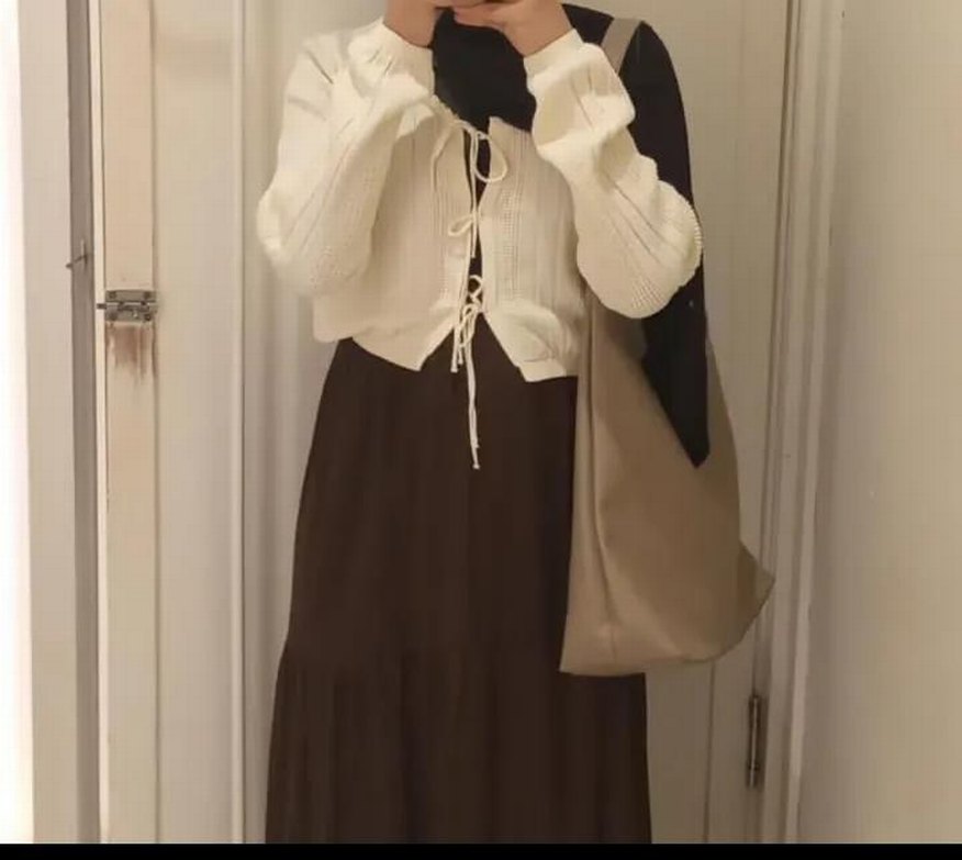 Bohem Tarzda Kahverengi Uzun Etek - Görsel 2