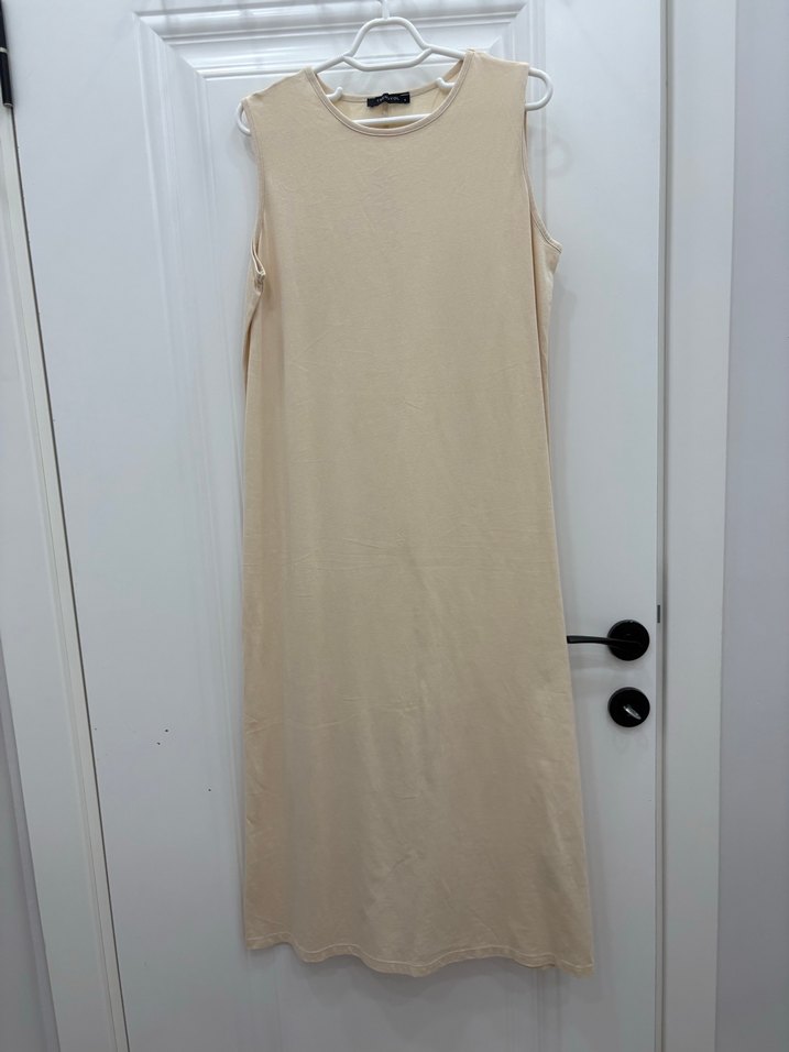 Bej Kadın Kısa Kollu Pamuklu Tişört - Görsel 2