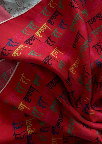 Bordo İpek Görünümlü Bohem Kadın Fuları - Görsel 2