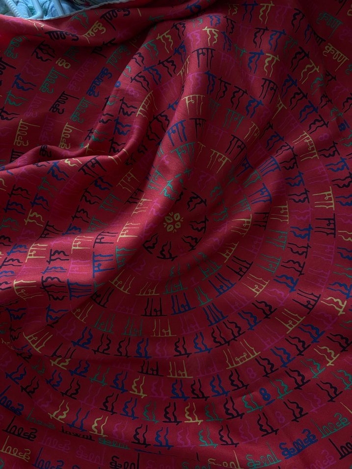 Bordo İpek Görünümlü Bohem Kadın Fuları - Görsel 3