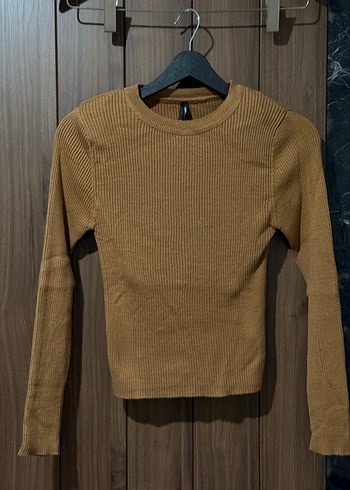 Kadın Triko Bej Uzun Kollu Sweatshirt