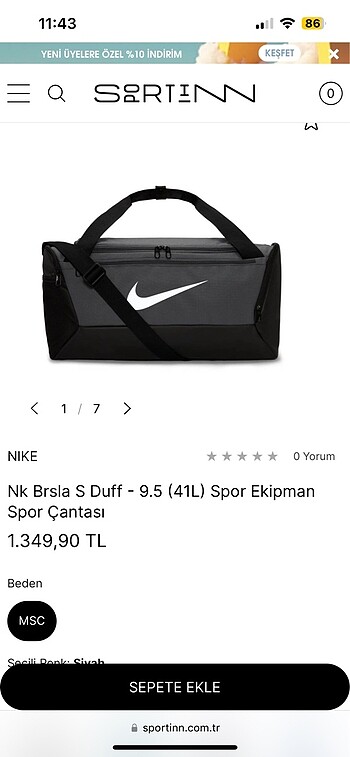 Nike spor çanta