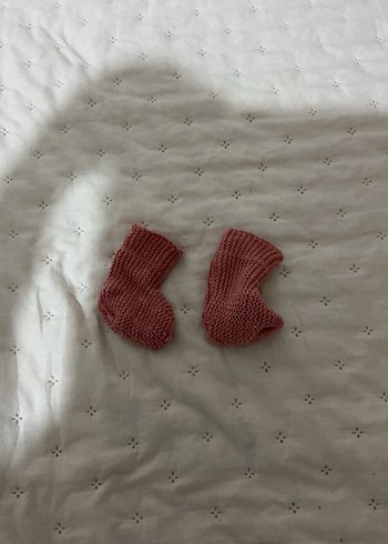 Penti Pembe Örgü Kız Bebek Patik