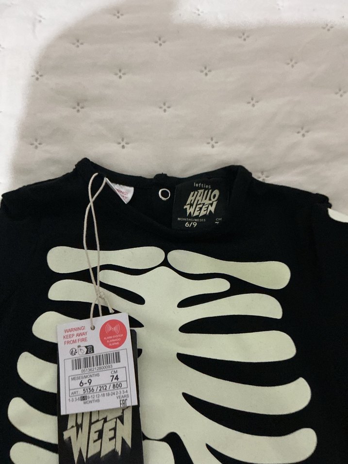 Uzun Kollu Siyah Bebek Body - Kafes Desenli - Görsel 4