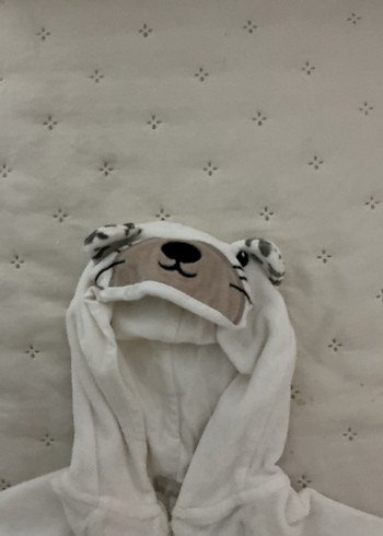 Leopar Desenli Beyaz Kedi Tulum - Görsel 3