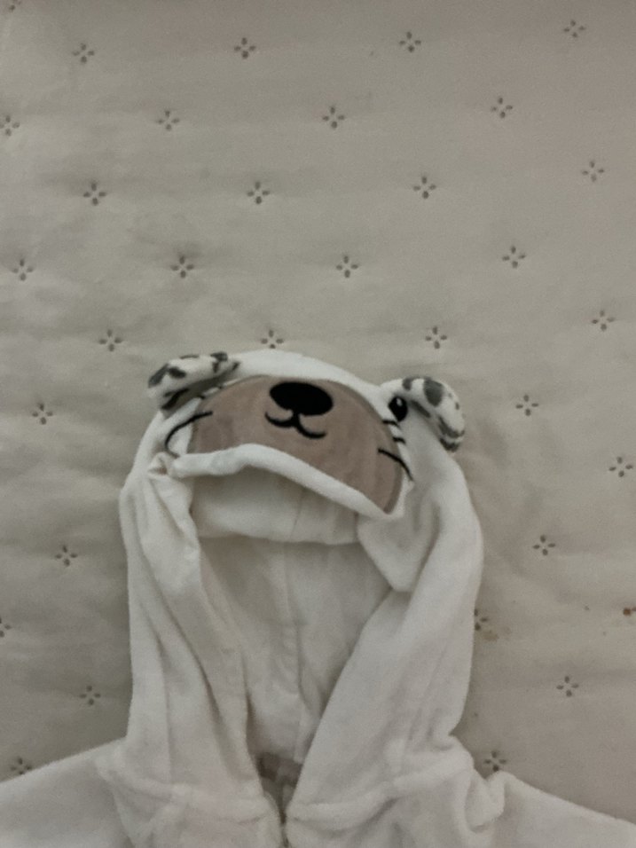 Leopar Desenli Beyaz Kedi Tulum - Görsel 3