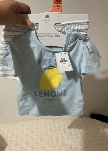 Diğer Mavi Limon Baskılı Bebek Takımı 3-6 Ay