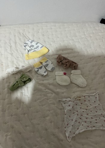 Zara Beyaz Örgü Askılı Bebek Kıyafet Seti