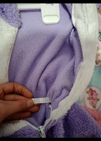 Mor Bebek Kız Peluş Tulum - Görsel 2