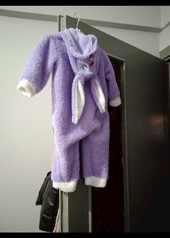 Mor Bebek Kız Peluş Tulum - Görsel 3