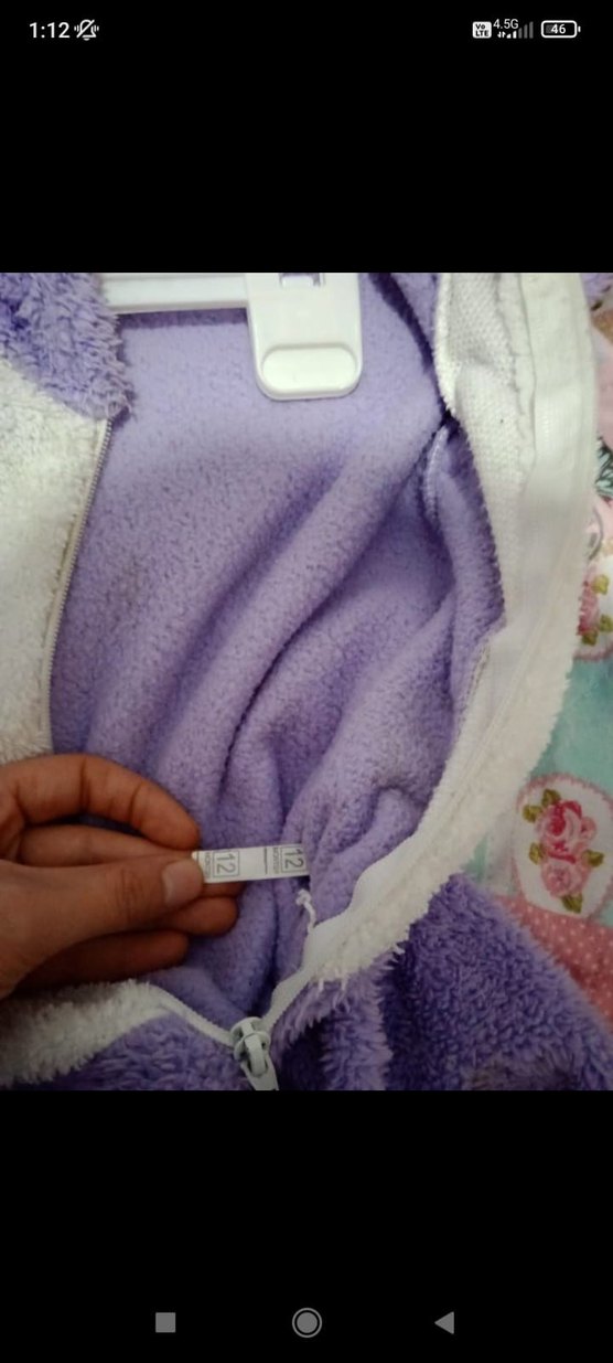 Mor Bebek Kız Peluş Tulum - Görsel 2