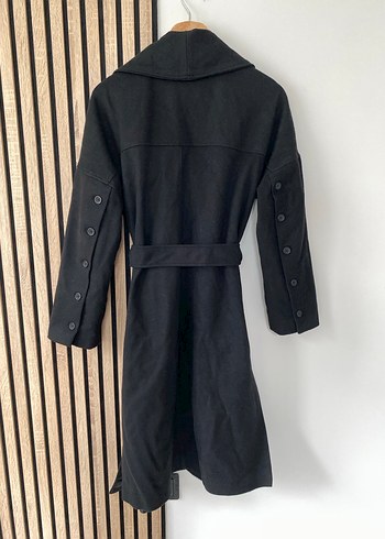 Zara Kuşaklı Siyah Kadın Kaban