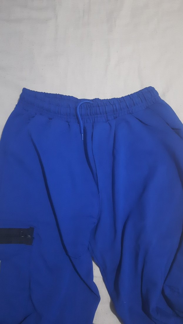 Erkek Mavi Bol Kesim Eşofman Altı - Görsel 3