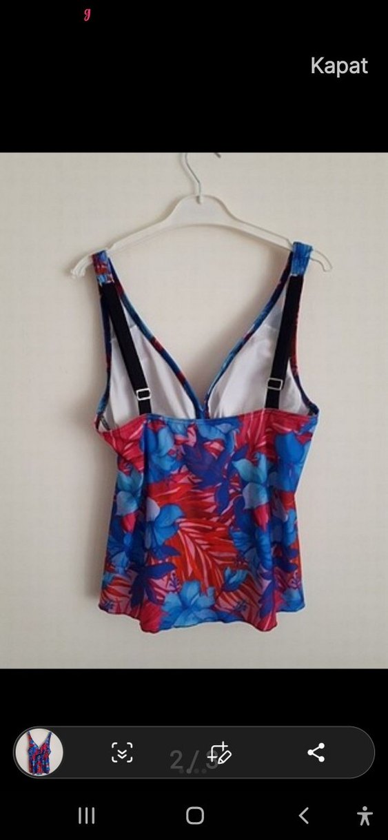 Renkli Bağcıklı Kolsuz Mini Mayo - Görsel 2