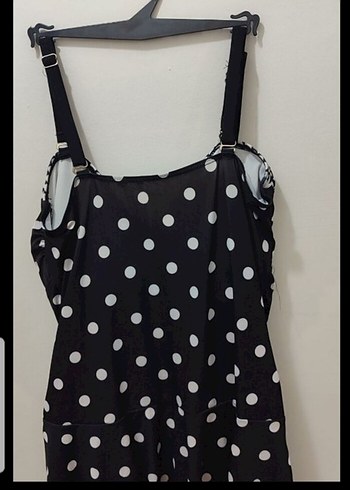 Puantiye Desenli Siyah Volanlı Mayo - Görsel 2