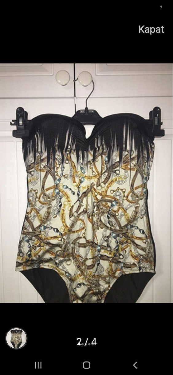 Zincir Detaylı Yılan Desenli Mini Mayo - Görsel 2