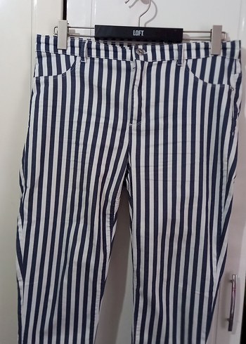 Diğer Kadın Lacivert Çizgili Denim Pantolon