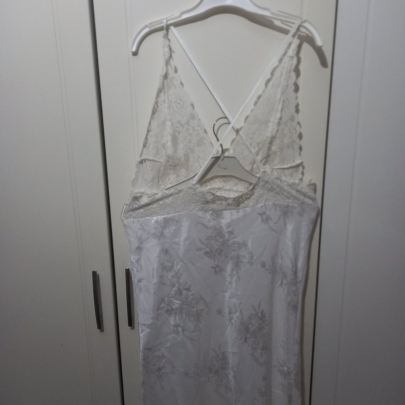 Uzun Beyaz Bohem Kadın Sabahlık - Görsel 5