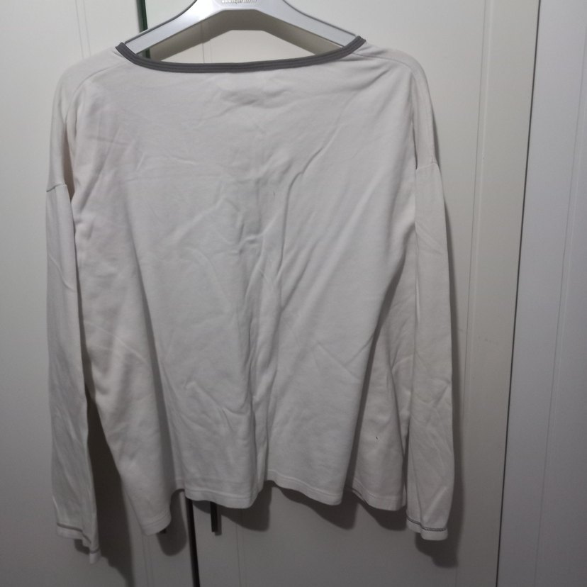 Düğmeli, Uzun Kollu Hamile Tişörtü - Görsel 4